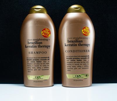 Dầu gội - xả chiết xuất dầu dừa BIOTIN OGX Ever Straightening + Brazilian Keratin Therapy Shampoo/