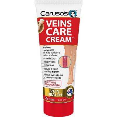 Kem bôi trị suy giãn tĩnh mạch Carusos Veins Care Cream 75g của Úc - Làm giảm co thắt, đau nhức và hỗ trợ điều trị bệnh