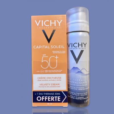 SET Kem chống nắng Vichy Capital Soleil mẫu mới của Pháp - 50ml + xịt khoáng 50ml 