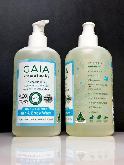 SỮA TẮM, GỘI GAIA NATURAL BABY HAIR & BODY WASH 500ML CỦA ÚC 