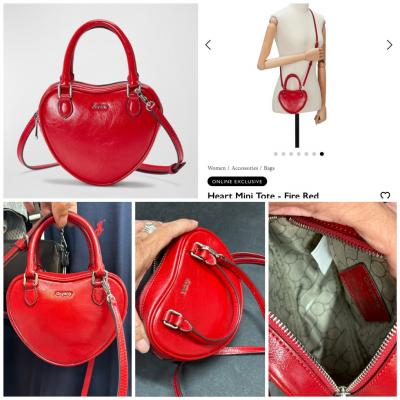  Heart Mini Leather Top-Handle Bag  SIZE 16 x 12 x 6cm 